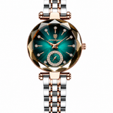 Dourado com Mostrador Azul e Pulseira de Aço